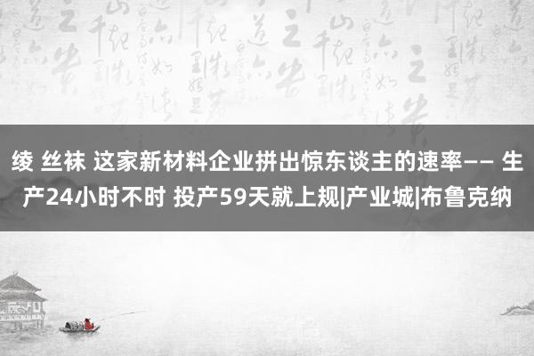 绫 丝袜 这家新材料企业拼出惊东谈主的速率—— 生产24小时不时 投产59天就上规|产业城|布鲁克纳