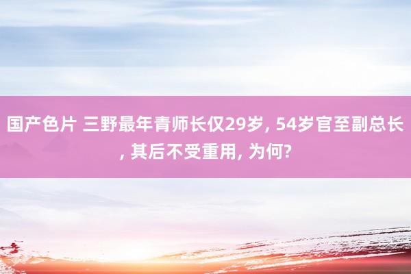 国产色片 三野最年青师长仅29岁， 54岁官至副总长， 其后不受重用， 为何?