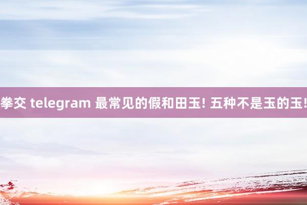 拳交 telegram 最常见的假和田玉! 五种不是玉的玉!