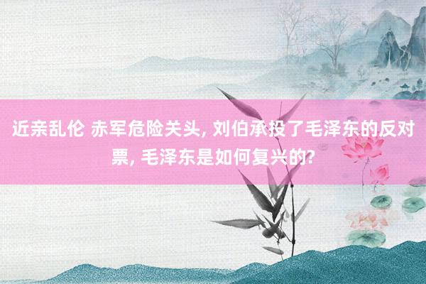 近亲乱伦 赤军危险关头， 刘伯承投了毛泽东的反对票， 毛泽东是如何复兴的?