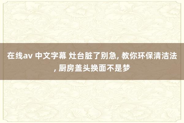 在线av 中文字幕 灶台脏了别急， 教你环保清洁法， 厨房盖头换面不是梦