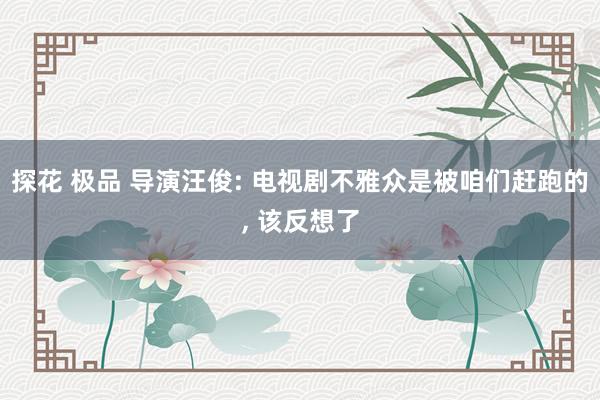 探花 极品 导演汪俊: 电视剧不雅众是被咱们赶跑的， 该反想了